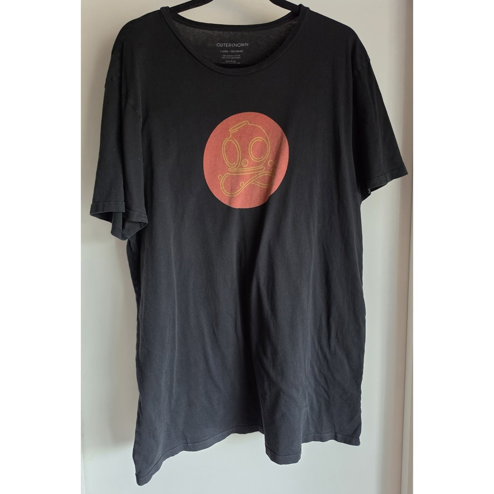 Outerknown Graphic T-Shirt XL Black Organic Cotton USA Short Sleeve Tee Top